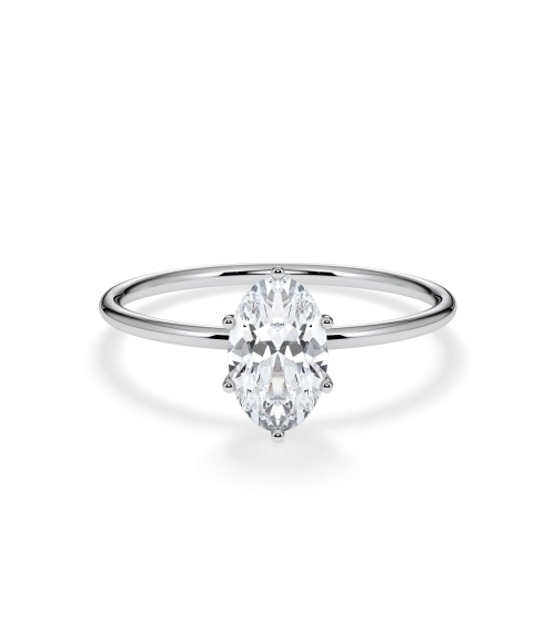 Oval Lab-Grown Diamond Engagement Ring in white gold or platinum Gold |Staring