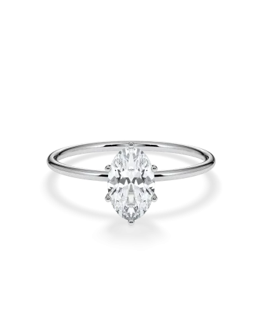 Oval Lab-Grown Diamond Engagement Ring in white gold or platinum Gold |Staring