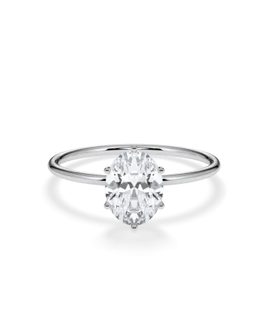 Oval Lab-Grown Diamond Engagement Ring in white gold or platinum Gold |Staring