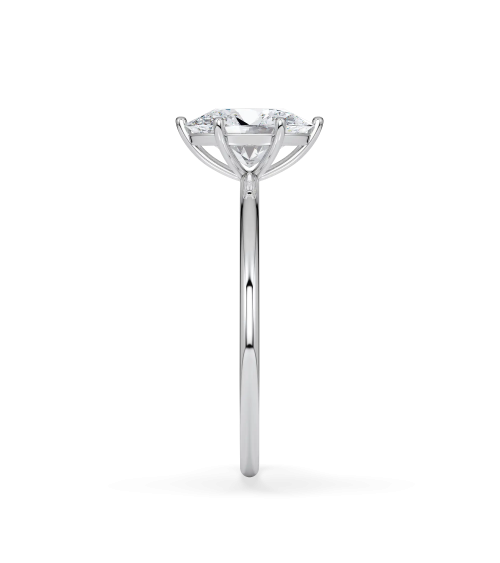 Anillo de compromiso de oro blanco o platino con diamante oval lab | Staring