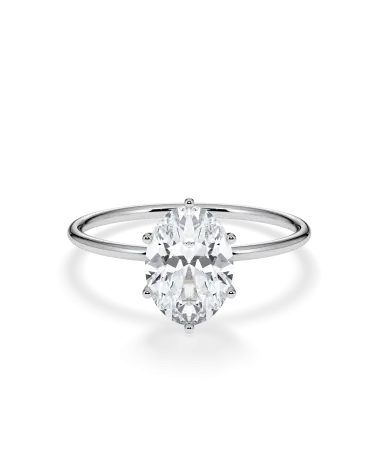 Oval Lab-Grown Diamond Engagement Ring in white gold or platinum Gold |Staring