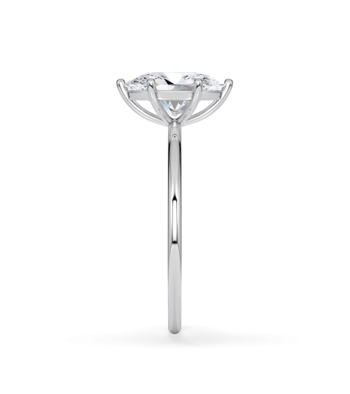 Anillo de compromiso de oro blanco o platino con diamante oval lab | Staring