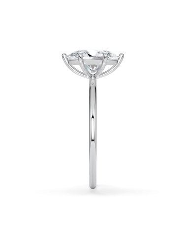 Anillo de compromiso de oro blanco o platino con diamante oval lab | Staring