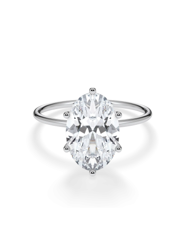 Anillo de compromiso de oro blanco o platino con diamante oval lab | Staring