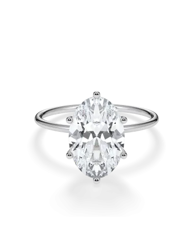 Oval Lab-Grown Diamond Engagement Ring in white gold or platinum Gold |Staring