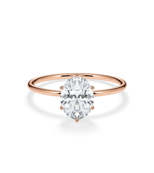 Oval Lab-Grown Diamond Engagement Ring in Rose Gold | Staring