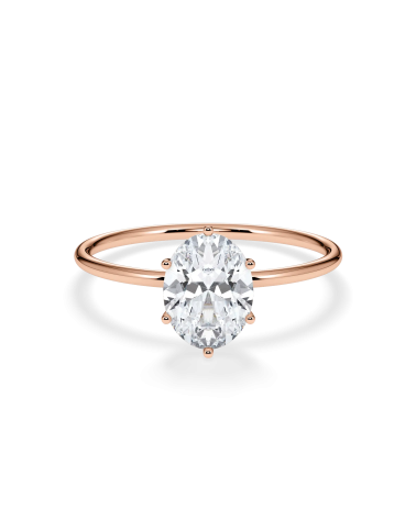Oval Lab-Grown Diamond Engagement Ring in Rose Gold | Staring