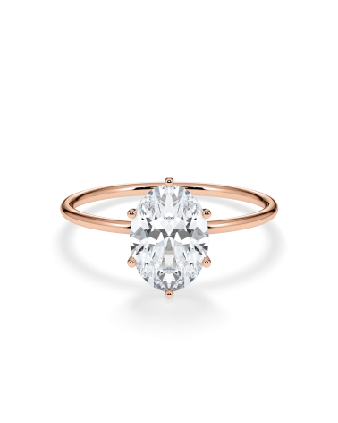 Oval Lab-Grown Diamond Engagement Ring in Rose Gold | Staring