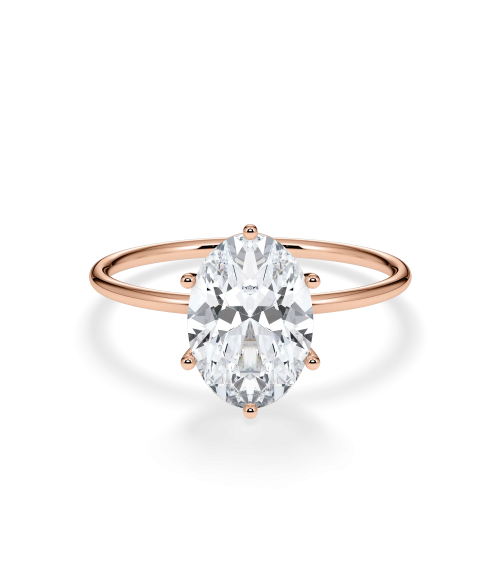 Oval Lab-Grown Diamond Engagement Ring in Rose Gold | Staring