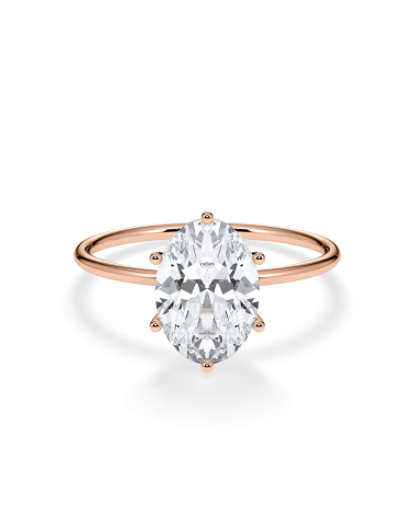 Oval Lab-Grown Diamond Engagement Ring in Rose Gold | Staring