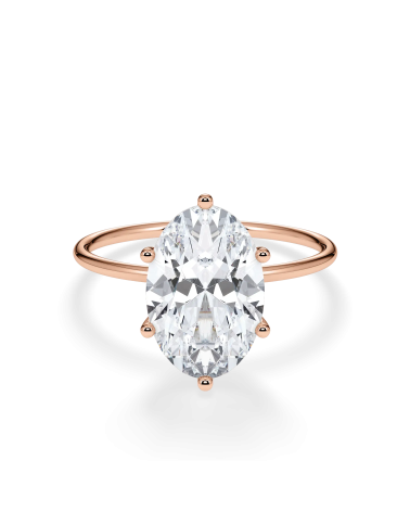 Oval Lab-Grown Diamond Engagement Ring in Rose Gold | Staring