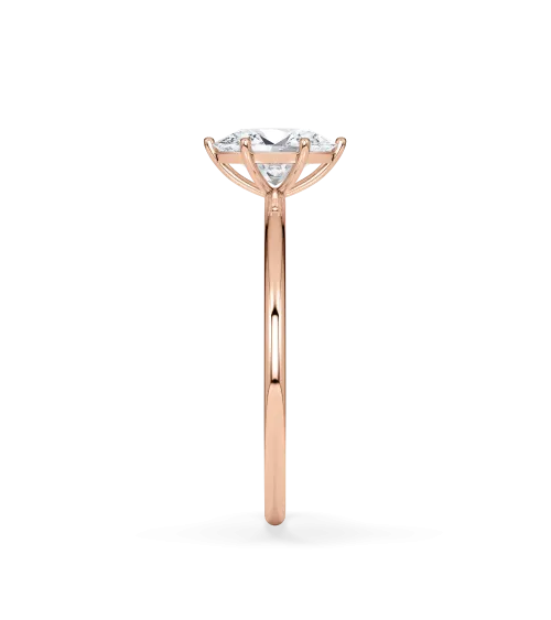 Anillo de pedida  en oro rosa con diamante oval lab | Staring