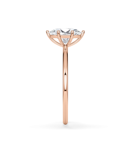Oval Lab-Grown Diamond Engagement Ring in Rose Gold | Staring