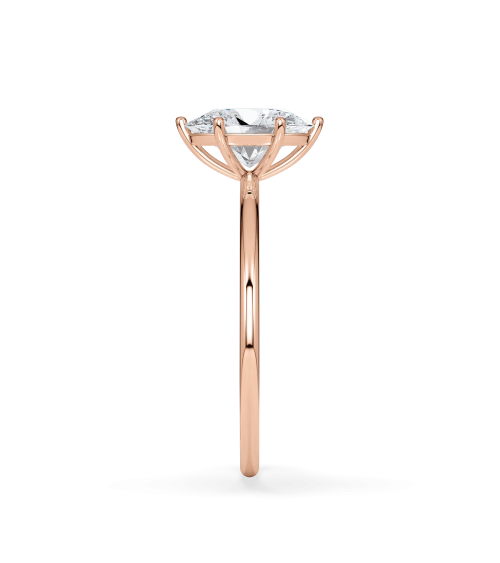 Oval Lab-Grown Diamond Engagement Ring in Rose Gold | Staring