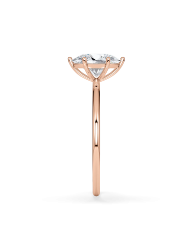 Anillo de pedida  en oro rosa con diamante oval lab | Staring