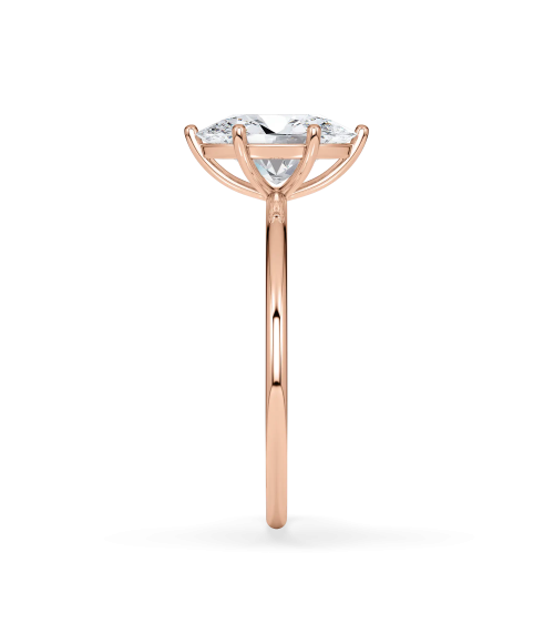 Anillo de pedida  en oro rosa con diamante oval lab | Staring