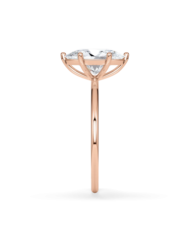 Anillo de pedida  en oro rosa con diamante oval lab | Staring