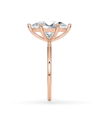 Oval Lab-Grown Diamond Engagement Ring in Rose Gold | Staring